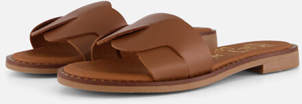 Slippers cognac Leer - 36,37,38,39,40,41,42