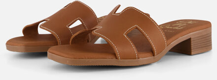 Slippers cognac Leer - 36,37,38,39,40,41,42