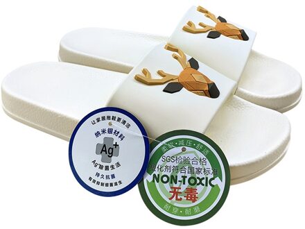 Slippers Vrouwen Kinderen Slippers Koreaanse Stijl Gewei Antislip Platform Mannen Slipper Voor Heren Indoor Schoenen huis Schoenen Mannen wit / 37-38