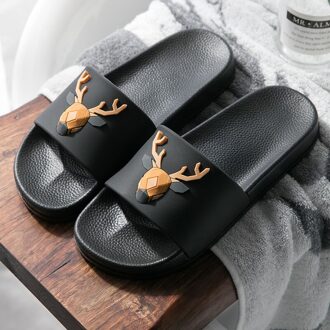 Slippers Vrouwen Kinderen Slippers Koreaanse Stijl Gewei Antislip Platform Mannen Slipper Voor Heren Indoor Schoenen huis Schoenen Mannen zwart / kinderen 29-30