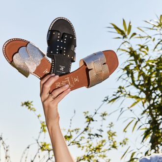 Slippers zwart Leer - 36,37,38,39,40,41,42