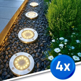 SLK Solar led grondspot impuls | warm wit licht | voordeelset van 4 stuks