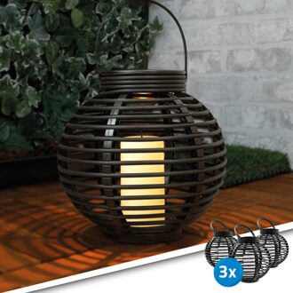 SLK Solar LED Lantaarn Basket (set van drie stuks)
