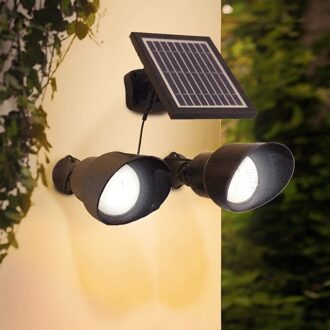 SLK Solar LED wandspot Heads complete set met twee spots en los solarpaneel