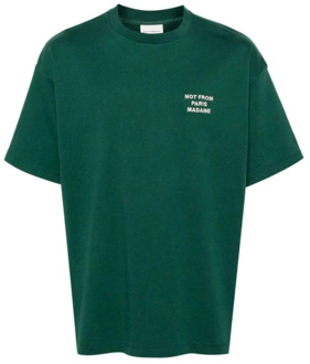Slogan T-shirt 100% Katoen Drole de Monsieur , Green , Heren - L,M,S