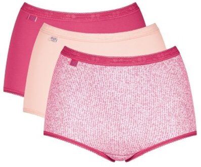 Sloggi 3 stuks Basic Plus Maxi Colored * Actie * Roze,Versch.kleure/Patroon,Blauw,Grijs,Lila,Wit,Rood,Zwart - 38,40,42,44,46,48,50,52,54,56,58
