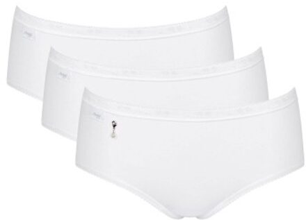 Sloggi 3 stuks Pearl Midi Zwart,Wit - 38,40,42,44,46,48