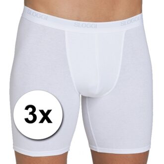 Sloggi 3x Sloggi basic long heren boxershort wit