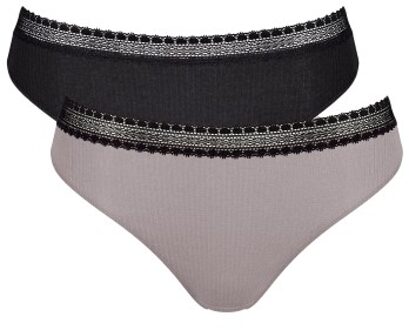 Sloggi 6 stuks GO Ribbed Tai * Actie * Blauw,Versch.kleure/Patroon,Grijs,Beige,Wit,Zwart - Small