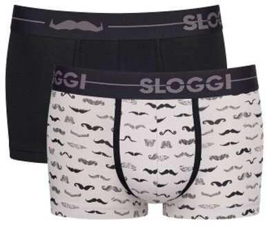 Sloggi 6 stuks Men GO Movember Hipster * Actie * Zwart,Versch.kleure/Patroon,Wit - Medium,Large,X-Large