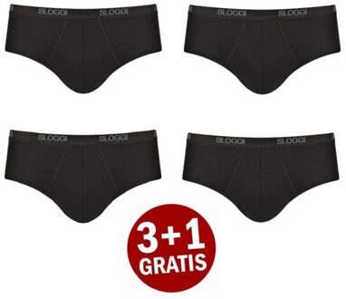 Sloggi Basic midi 4-pack zwart - XL