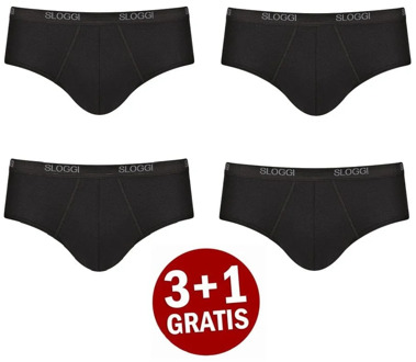 Sloggi Basic midi 4-pack zwart - XXL