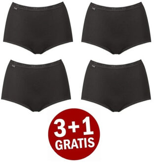 Sloggi Basic+ Dames Maxi slip - 4pack - Zwart - Maat 38