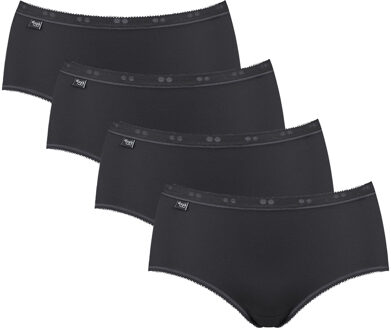 Sloggi Basic+ Dames Midi slip - 4pack - Zwart - Maat 40
