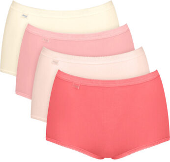 Sloggi Basic+ maxi 4-pack multi-colour m006 - maat 46 Rood