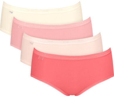 Sloggi Basic+ midi 4-pack multi-colour m006 - maat 44 Rood