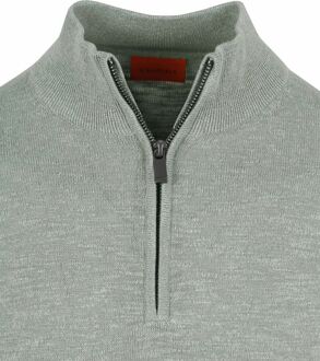 Slub Yarn Half Zip Trui Groen - XL,XXL