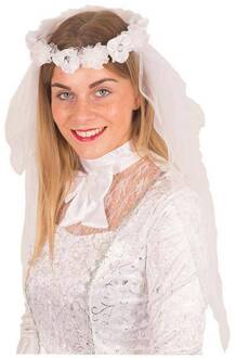 Sluier bruid met bloemen Wit - Transparant