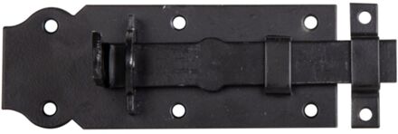 Sluitgrendel Met Platte Greep - Zwart Ruwstaal - 140 Mm