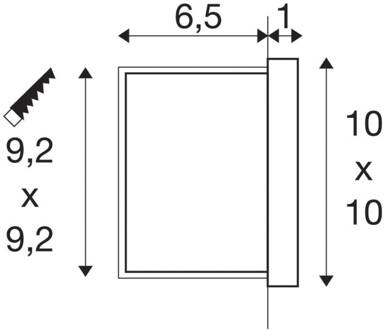 SLV Concreto LED wand inbouwlamp IP65, breed betongrijs