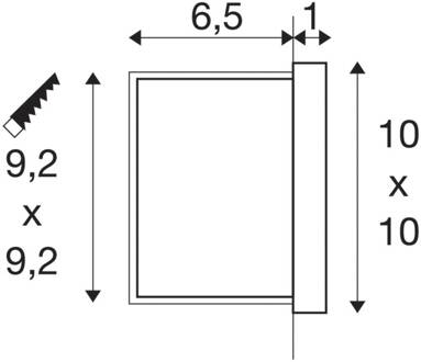 SLV Concreto LED wand inbouwlamp IP65, smal betongrijs