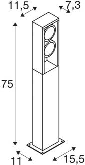 SLV Eskina Frame 75 LED tuinpadverlichting, antraciet, aluminium, IP65, CCT