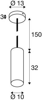 SLV hanglamp Enola, zwart mat, Ø 10 cm, metaal