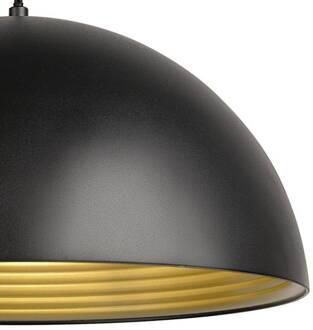 SLV hanglamp Forchini M, 40 cm, zwart/goudkleurig, metaal zwart, goudkleurig