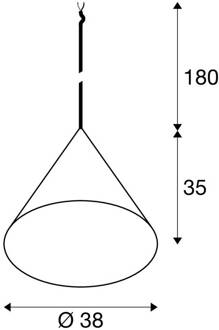 SLV hanglamp Magico, Ø 38 cm, zwart/goudkleurig, metaal zwart mat, goudkleurig