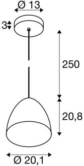 SLV hanglamp Para Cone, Ø 30 cm koperkleurig/wit koperkleurig, wit