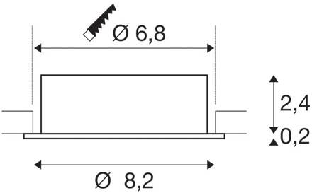 SLV Inbouw plafondlamp New Tria, zwart, aluminium, Ø 8,2 cm