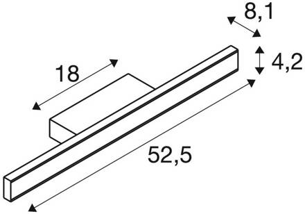 SLV LED badkamer wandlamp One Linear, 52 cm, zwart, CCT