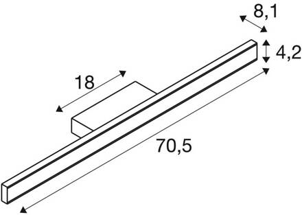 SLV LED badkamer wandlamp One Linear, 70 cm, messingkleurig