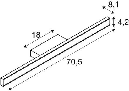 SLV LED badkamer wandlamp One Linear, 70 cm, wit, metaal, CCT