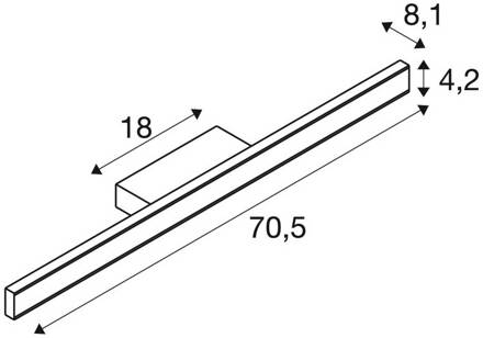SLV LED badkamer wandlamp One Linear, 70 cm, zwart, CCT