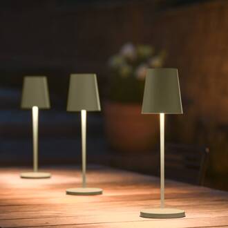 SLV LED oplaadbare lamp Vinolina Two, groen, aluminium, Ø 11 cm, IP65