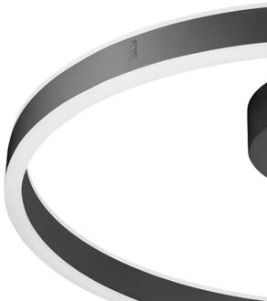 SLV LED plafondlamp One, Ø 60 cm, zwart, metaal, CCT