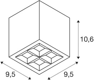 SLV LED plafondlamp S-Cube, antraciet, aluminium, lengte 9,5 cm