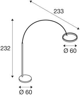 SLV LED vloerlamp One Bow FL, wit, staal, hoogte 232 cm, CCT