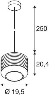 SLV Pantilo Rope 20 hanglamp, bruin/amber/goud, glas natuurlijk bruin, amber, goud