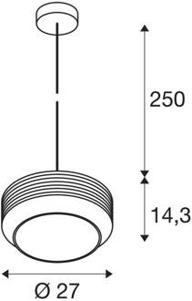 SLV Pantilo Rope 27 hanglamp, bruin/amber/goud, glas, Ø 27 cm natuurlijk bruin, amber, goud