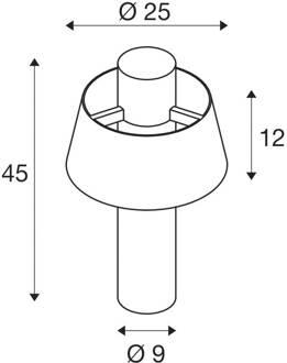 SLV Photoni 45 sokkellamp, roestkleurig, aluminium, hoogte 45 cm