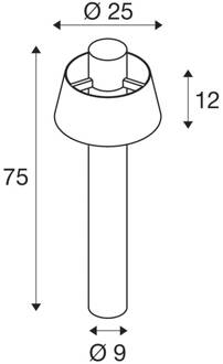 SLV Photoni 75, roestkleurig, aluminium, hoogte 75 cm