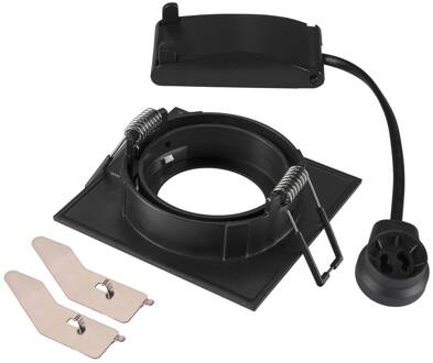 SLV Plafond inbouwlamp New Tria, zwart, aluminium, lengte 8,2 cm