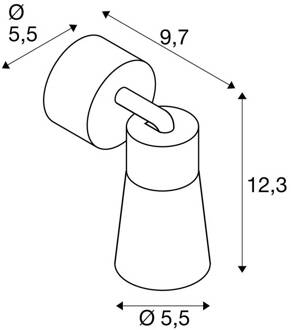 SLV plafondlamp Puri 2.0 Cone, wit, Ø 5 cm, metaal