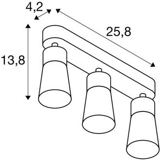 SLV plafondlamp Puri 2.0 Cone, zwart, lengte 26 cm, 3-lamps.