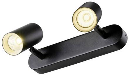 SLV plafondspot Noblo, zwart, dimbaar naar warm, lengte 24 cm