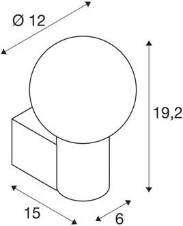 SLV Varyt badkamer wandlamp, wit, aluminium, breedte 12 cm