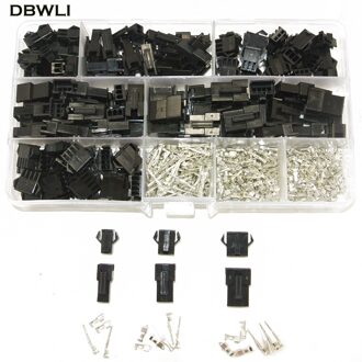 SM2.54 Kits 480Pcs 20 Sets Kit In Doos 2P 3P 4P 2.54Mm Toonhoogte Vrouwelijke En mannelijke Header Connectors Adapter