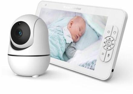 SM70PTZ 7-inch draadloze digitale babyfoon met tweerichtingscommunicatiecamera Huisbeveiligingsapparaat 2,4 GHz Webcam met ondersteuning voor nachtzicht / temperatuurbewaking - EU-stekker